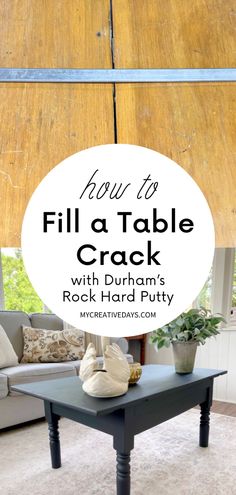 Whether you have a treasured old antique table or a modern farmhouse table, cracks can develop over time. This week, I’m sharing how to use Durham’s Rock Hard Water Putty to fill a wooden table crack and refurbish an old table to its former glory. This is an essential tip for DIY furniture makeover and upcycled home décor lovers, and it’s an amazing way to refurbish an old cracked table. Click though for all the details!