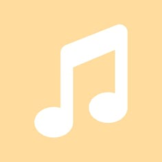 the music note icon is shown in white on an orange background with a yellow border