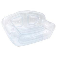 an inflatable chair is shown on a white background