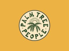 palm tree people logo on an orange background