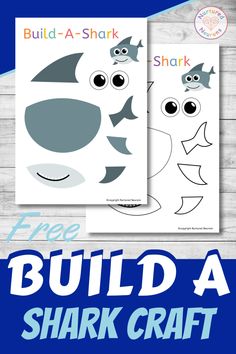 Shark Craft Preschool, Build A Shark, Shark Crafts Preschool, Shark Study, Under The Sea Activity, Ocean Crafts For Kids, Shark Meme