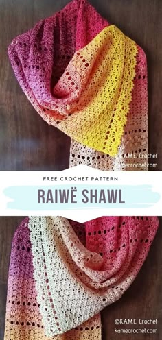 a crocheted shawl is shown with the text, free crochet pattern