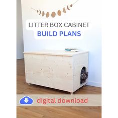 Cat litter box enclosure Cat Litter Box Cabinet, Litter Box Cabinet, Bunny Litter Box, Hay Box, Diy Litter Box, Box Cabinet