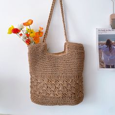 Chic simple straw woven tote bag perfect for all occasions. This stylish tote bag will elevate your look to the next level, providing a natural, neutral feel that works for any wardrobe. Size approximately 32cm wide x 34cm tall (12in x 13in) Designer Style ID: 8441 Chic Straw Woven Tote Bag, Vintage Vibes, Summer Bag, Everyday Shoulder Bag, Beach Bag Chic Lightweight Beige Straw Bag, Eco-friendly Neutral Shoulder Bag For Beach, Neutral Crochet Shoulder Bag For Beach, Neutral Crochet Tote Bag For Vacation, Neutral Summer Beach Shoulder Bag, Neutral Woven Straw Bag, Lightweight Beige Straw Bag For Beach Season, Neutral Tote Beach Bag, Woven Neutral Straw Bag