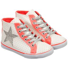 BILLIEBLUSH Girls Neon Pink & Silver High-Top Trainers Leopard Print Trainers, Fendi Pink, Rock A Bye Baby, Silver Platforms, High Top Trainers