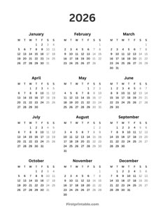 a calendar with the holidays in black and white, on top of a white background