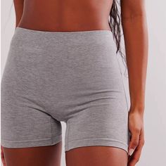 Brand New Biker Shorts From Free People. Size Medium/Large But Fit Like A Small Grey Biker Shorts, Xmas Wishlist, Shirt Diy, Free People Shorts, Lululemon Shorts, Spandex Shorts, Fp Movement, T Shirt Diy, Casual Fall Outfits