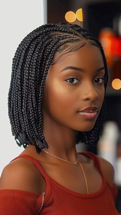 30 Inspiring Braided Hairstyles for Your 2024 Beauty Goals Braided Styles For Short Hair, Bob Braid Hairstyles For Black Women, Side Braid Hairstyles For Black Women, Short Hair Braids Styles, Twist Out Hairstyles Natural Hair, Bob Cornrow Braids, Short Hair Braids For Women, Braided Bob Hairstyles For Black Women