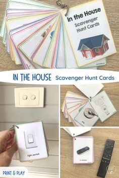 the house scavenger hunt cards are being used to help kids learn how to use them