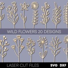 wild flowers cut files for laser cutting