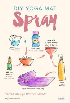 a poster with instructions on how to make a yoga mat for spas and other activities