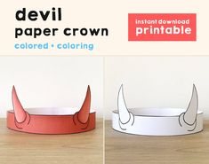 the paper crown is designed to look like horns