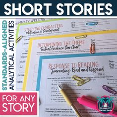 short stories for any story with the title's name and pictures on top of it