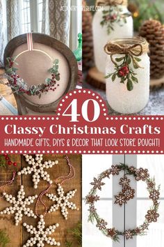 christmas crafts that are easy to make and great for the holiday season, including snowflakes