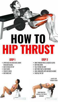 a poster with instructions on how to do hip thrust