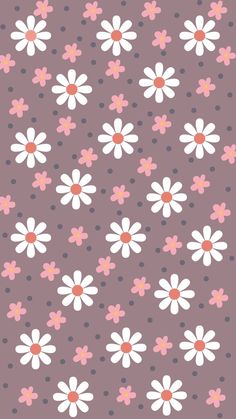 an image of a flower pattern with polka dots on the bottom and pink flowers in the middle