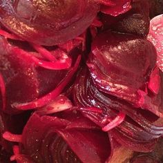 sliced beets are piled up in a bowl