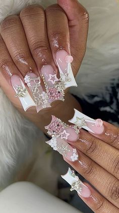 French Tip Acrylic Nails, Cute Acrylic Nail Designs, Her Nails, Simple Acrylic Nails