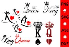 the king and queen of spades svg files are available for use in this project