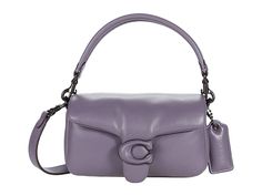 COACH Leather Covered C Closure Pillow Tabby Shoulder Bag 18 - Handbags : V5/Vintage Purple : Please Note: COACH items cannot be shipped to military addresses (APO or FPO) and addresses in Hawaii, the Virgin Islands, Guam or any other locations outside of the continental US. COACH Leather Covered C Closure Pillow Tabby Shoulder Bag 18 reimagines the structured silhouette of an archival 1970s Coach design with plush, ultra-soft leather and wrapped Signature hardware. The compact 26 features two d Coach Pillow Tabby 26 Aqua, Coach Pillow Tabby Silver, Coach Ombre Pillow Tabby, Coach Pillow Tabby Gray, Coach Pillow Tabby Outfit, Coach Pillow Tabby, Coach Pillows, Tabby Shoulder Bag, The Virgin Islands