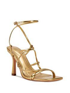 KAYLIN-GOLD STILETTO SANDAL | AZALEA WANG Cute Gold Short Heels, Luxury Gold Heels, Shoes For Gold Dress, Wedding Guest Shoes Heels, Gold Heels Aesthetic, Gold Prom Heels, Grad Heels, Going Out Heels, Gold Heels Prom