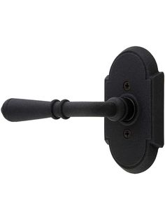 a black door handle on a white background