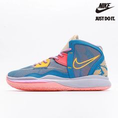 Nike Kyrie 7 Preheat 'Expressions' DC0588-003 Pink Nike Volleyball Shoes, Pastel Basketball Shoes, Kyries Shoes Basketball, Colorful Volleyball Shoes Nike, Good Volleyball Shoes, Colorful Basketball Shoes, Cute Basketball Shoes, Cute Volleyball Shoes, Colorful Volleyball Shoes