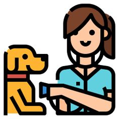 a woman is petting a dog with her hand