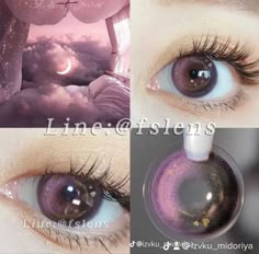 Contact Lens Inserter, Korean Contact Lenses, Eye Lens Colour, Eye Color Chart, Purple Contacts, Colored Eye Contacts