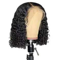 Small Roll Front Lace Mesh Button Mesh Wrap Stick Soft,Human Hair Wig, Deep Wavy Lace Front Wig, Pre Combed HD Front Black Female Curly Wig, 12 Inches Features: PREMIUM MATERIALS: Premium all High Temperature Fiber, Stretchy Lace. The recommended restaging temperature is between 130-160C (266-320F). Big Lace and Versatility: Oversized lace space, free , you can flexibly match your wig because it can be combed into various styles and it is available in 3 colors. ULTIMATE COMFORT: Soft texture, se Wigs For Black Women Curly, Wigs For Kids, Bob Riccio, Black Hair Wigs, Hair Wigs For Black Women, Curly Bob Wigs, Human Wigs, Fashion Wigs, Short Curly Bob