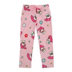 Slip into the enchanting world of My Melody with these officially licensed Women's My Melody Pajama Pants. Designed for both comfort and style, these pajama pants are a must-have addition to your sleepwear collection. They are made from a super soft premium brushed polyester stretch blend that guarantees ultimate comfort while you lounge or sleep. The elastic waistband with drawstrings allows for a secure and customizable fit, ensuring that you stay cozy all night long. These pants also feature My Melody Pjs, My Melody Pajamas, Sanrio Pajama Pants, Kawaii Pajama Pants, My Melody Pajama Pants, Casual Hello Kitty Long Pants Sleepwear, Cool Pajamas, Sanrio Products, Casual Hello Kitty Print Sleepwear Pants