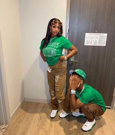 Army Green Pants Outfit, Black Couple Outfits, Boy Bsf, Couples Matching Outfits Swag, Couple Outfits Matching, Matching Fits, Couples Outfits, Couple Matching Outfits