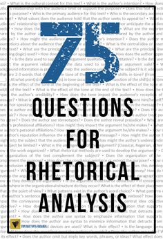 the cover of 75 questions for rhetorial analysis