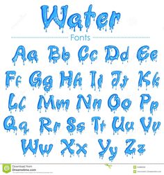 the font and numbers for water font