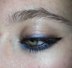 #fashion #eyes #makeup #makeupeyes Pale Skin Blue Eyes Makeup, Huge Eyes Makeup, Blue Eyeshadow For Hooded Eyes, Blue Hooded Eyes Makeup, Blue Eye Makeup Hooded Eyes, Undereye Eyeshadow Makeup, Blue Makeup Looks Hooded Eyes, Dark Blue Makeup Looks Simple, Blue Eyeshadow Hooded Eyes