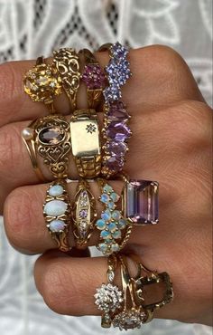 Dope Jewelry Accessories, Rings And Bracelets, Inexpensive Jewelry, Estilo Hippie, Stacked Jewelry, Girly Jewelry