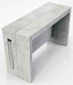 a concrete desk with two doors on each side