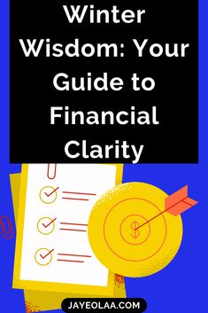 a blue background with text that reads winter wisdom your guide to financial charity