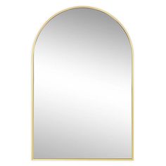 an arch shaped mirror on a white wall