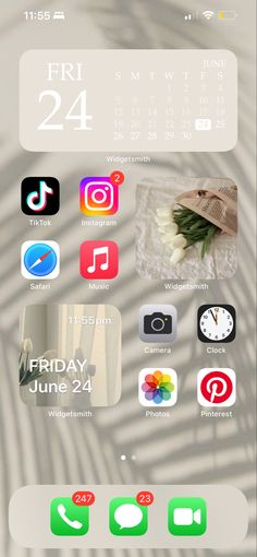 an iphone screen with icons on it and the date for friday june 24, 2013