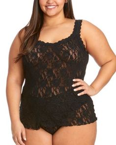 Hanky Panky Plus Signature Lace Classic Cami Girlfriend Outfits, Panties And Bra, Scoop Neck Bodysuit, Addition Elle, Lingerie Plus, Curvy Style, Mode Casual, Ashley Graham, Black Camis