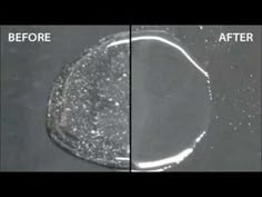 before and after photos of an object that appears to have been made into a liquid