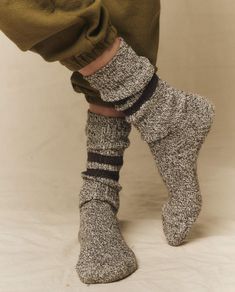 The Marled Athletic Sock. -- Chocolate – The Great. Athletic Looks, Chocolate Color, Ribbed Texture, Athletic Socks, Vintage 1970s, Recycled Cotton, Hosiery