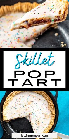 skillet pop tart is an easy dessert that's ready to be eaten