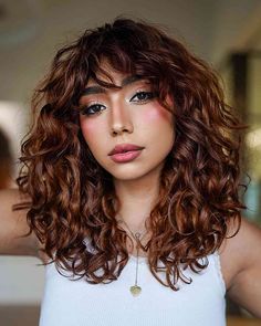 Airy Hair, Curly Shag Haircut, Gabor Wigs, Dark Curly Hair, Natural Curly Hair Cuts, Layered Curly Hair, 2023 Hair, Colored Curly Hair, Medium Curly Hair Styles