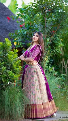 Half Saree Designs South Indian, Bridal Lehenga Ideas, Lehenga Ideas, Lehenga Saree Design, Simple Lehenga, Latest Bridal Lehenga, Saree Wearing Styles, Half Saree Lehenga