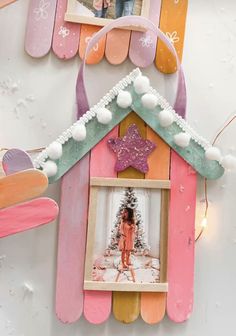 Christmas Decor Ideas Outdoor, Homeschool Crafts, Preschool Christmas, Toddler Christmas, Outdoor Porch, Crafts For Kids To Make, Popsicle Sticks, Christmas Decor Ideas, Baby Crafts