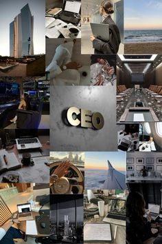 a collage of many different pictures with the word ceo on it