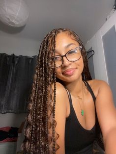 Braids For Brown Hair, Box Braid Inspo Pics, Brown Boho Braids Black Women, Light Brown Peekaboo Braids, Light Brown Hair Braids, Light Brown Boho Braids, Dark Brown Goddess Braids, Black And Brown Box Braids, Braids Light Brown