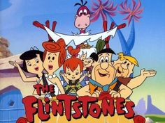 the flintstones cartoon is shown in this image